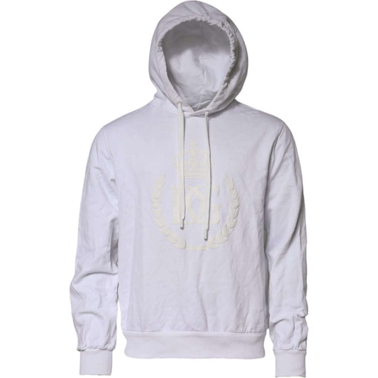 Dolce & Gabbana White Embossed Logo Hooded Sweatshirt Sweater TSH90582-54