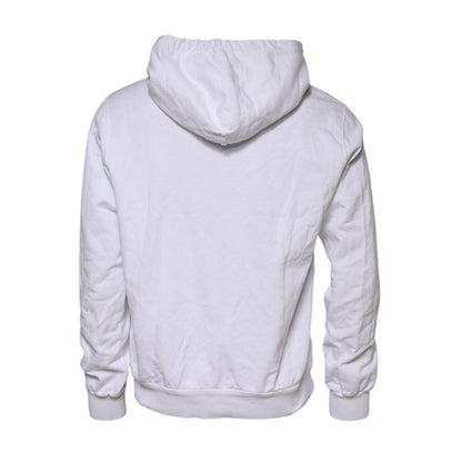 Dolce & Gabbana White Embossed Logo Hooded Sweatshirt Sweater