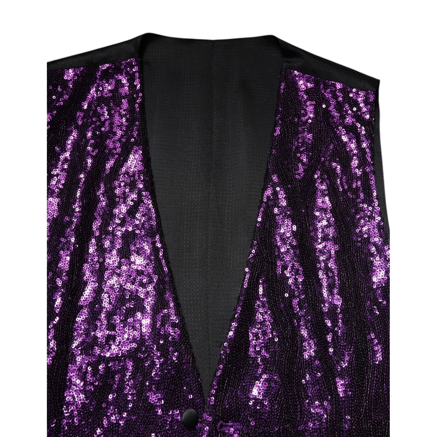 Dolce & Gabbana Purple Sequined Dress Formal Waistcoat Vest