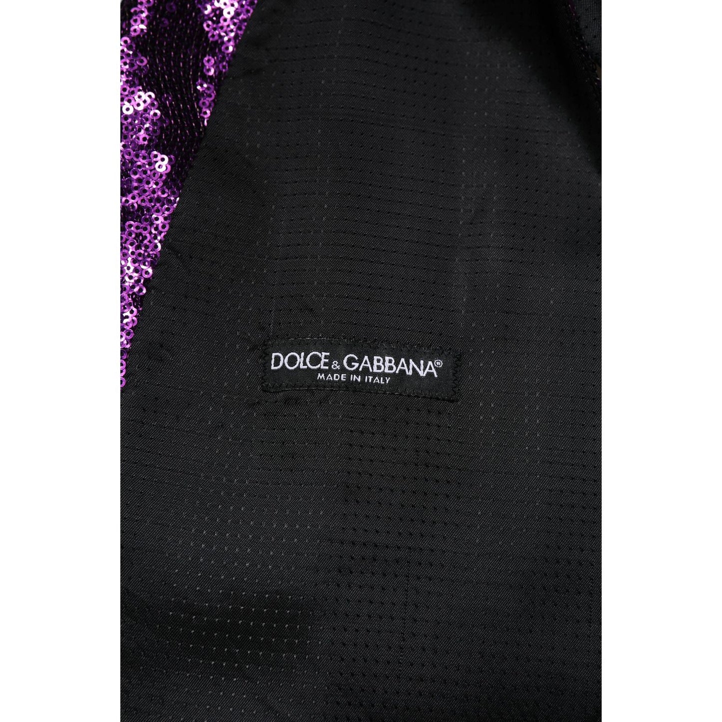 Dolce & Gabbana Purple Sequined Dress Formal Waistcoat Vest
