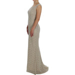Dolce & Gabbana Beige Ricamo Cutout Cotton Sheath Dress NOC10101-1