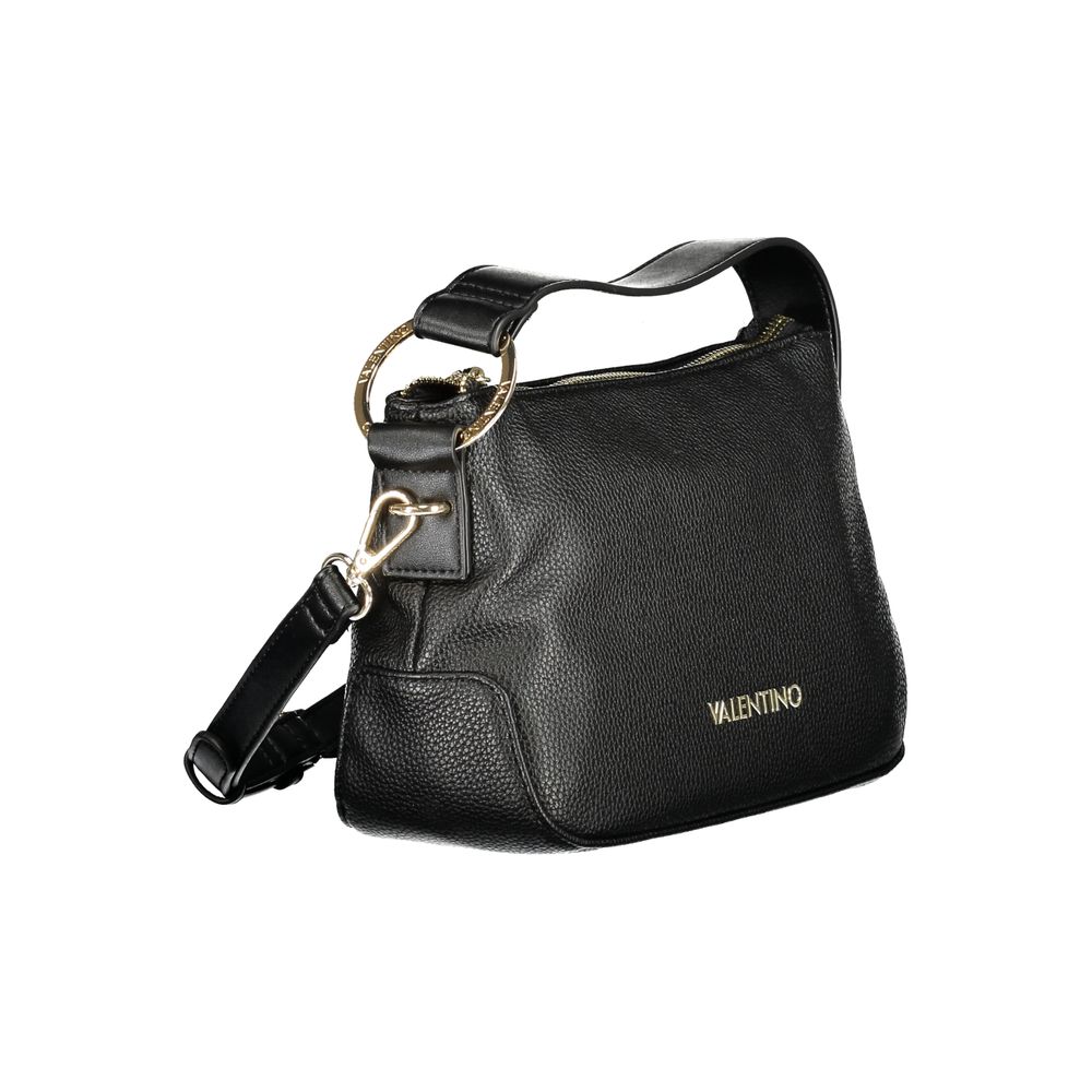 Mario Valentino Black Polyethylene Women Handbag with adjustable strap and zip closure