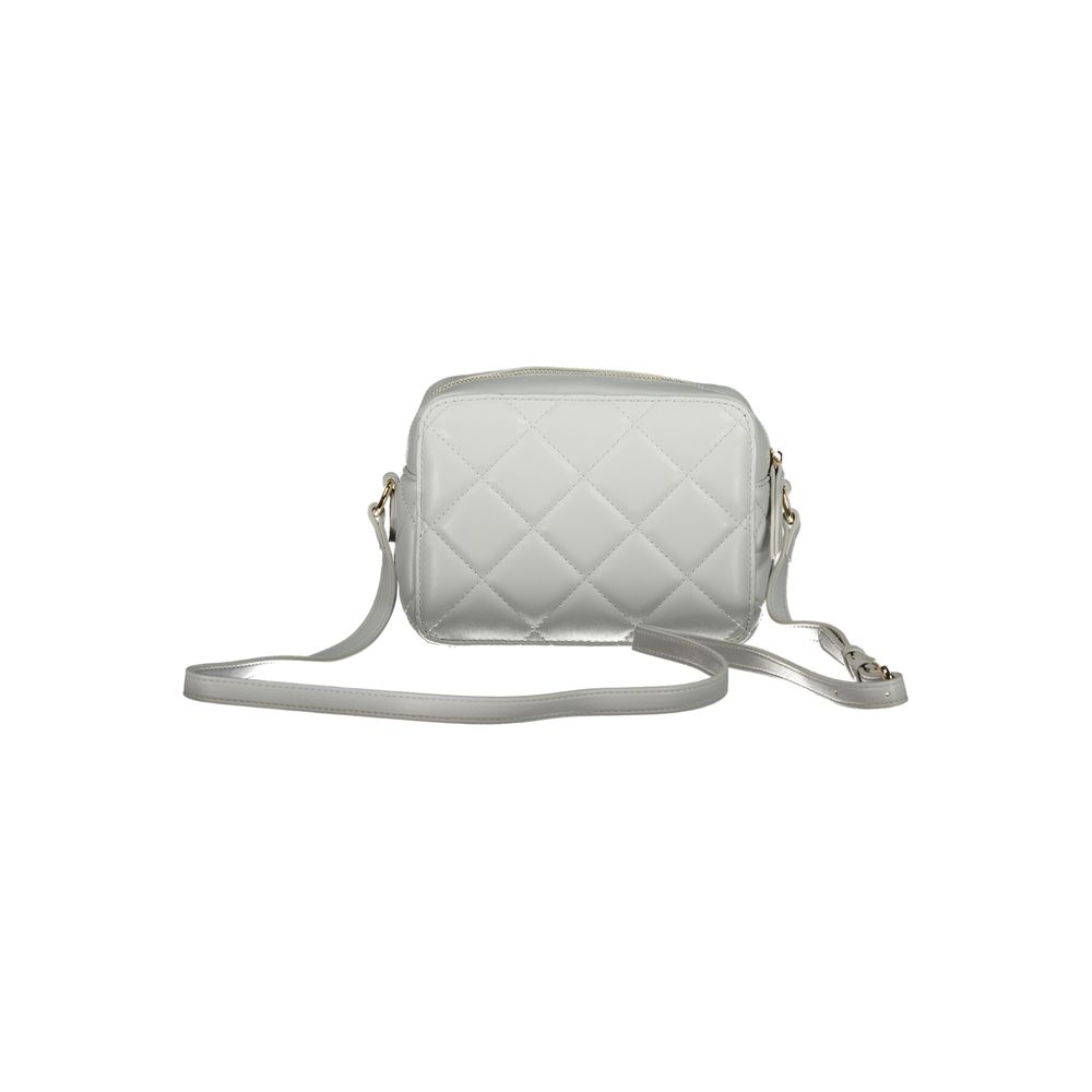 Mario Valentino Gray Polyethylene Women Handbag with adjustable shoulder strap and quilted design for day to night transitions.
