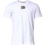 Dolce & Gabbana White Logo Embroidery Crew Neck T-shirt TSH90509-52