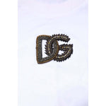 Dolce & Gabbana White Logo Embroidery Crew Neck T-shirt TSH90509-52