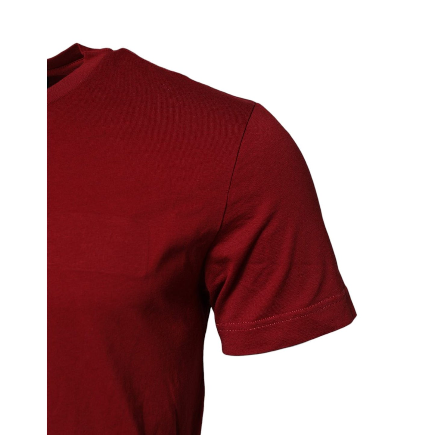 Dolce & Gabbana Red Cotton Short Sleeves Crew Neck T-shirt