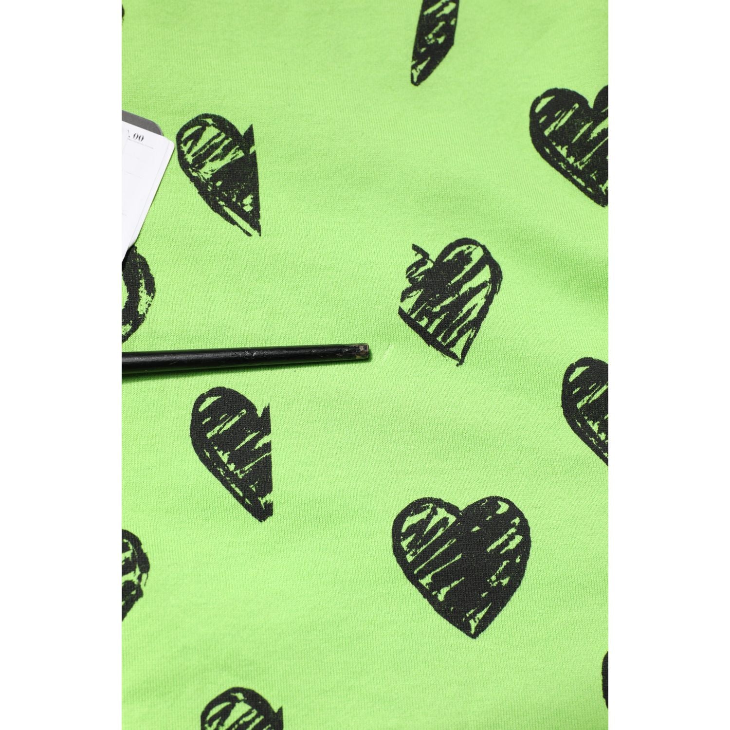 Dolce & Gabbana Green Heart Print Cotton Crew Neck T-shirt