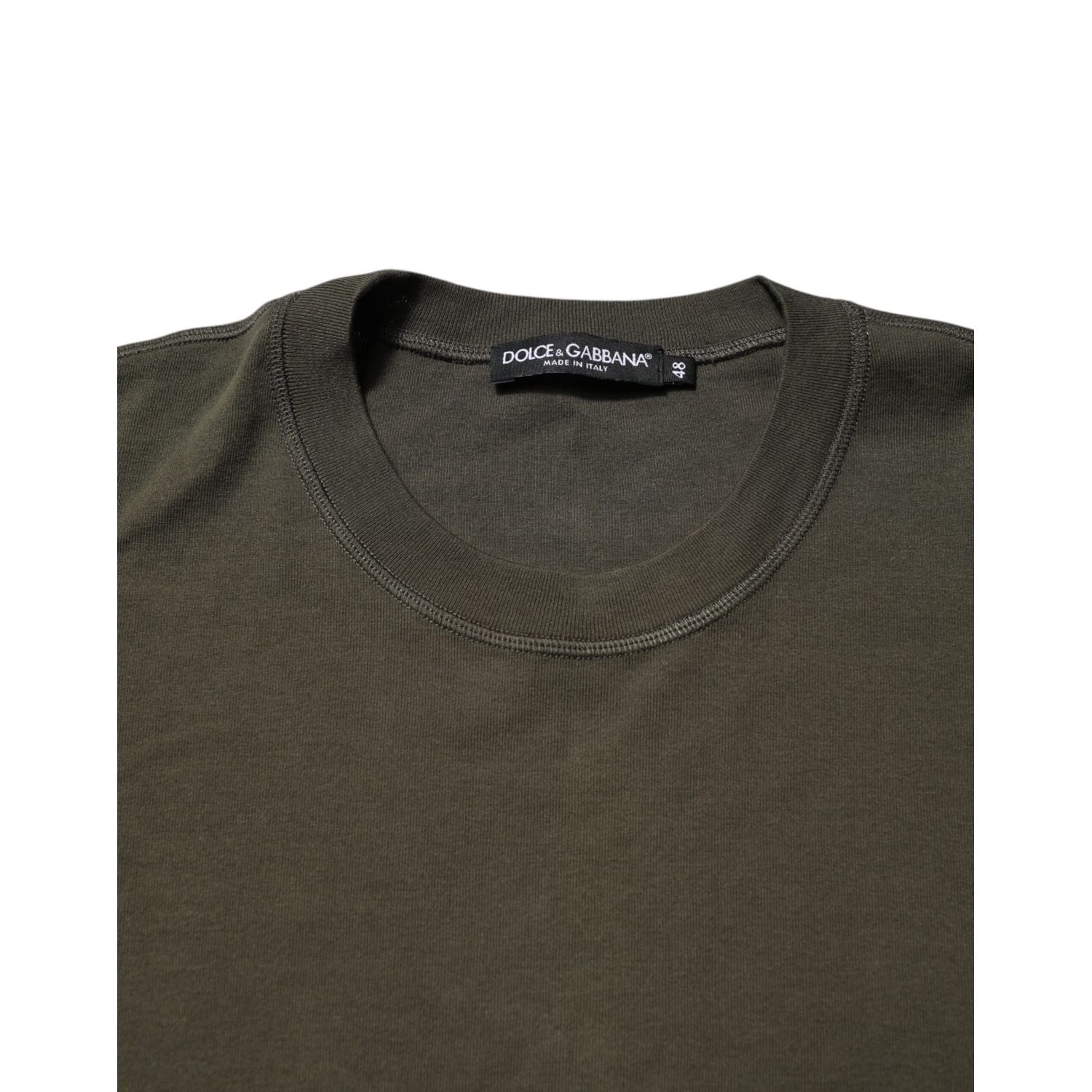 Dolce & Gabbana Dark Green Long Sleeves Crew Neck T-shirt