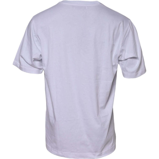 Dolce & Gabbana White Cotton Logo Print Crew Neck T-shirt TSH90616-52