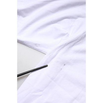 Dolce & Gabbana White Cotton Logo Print Crew Neck T-shirt