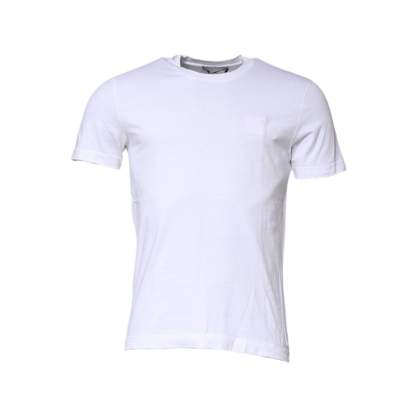 Dolce & Gabbana White Cotton Men Crew Neck Tee T-shirt