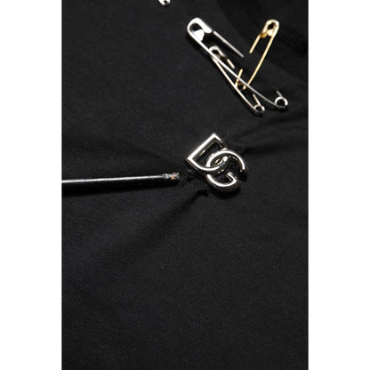 Dolce & Gabbana Black Logo Embellish Short Sleeves T-shirt