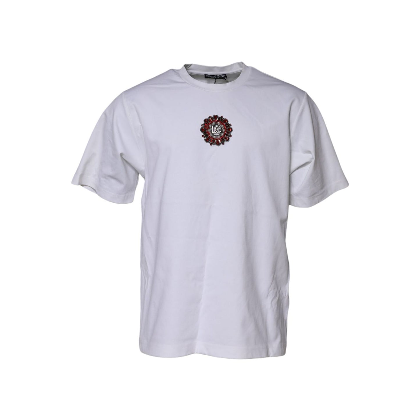 Dolce & Gabbana White Logo Embellish Short Sleeves T-shirt