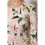 Dolce & Gabbana Pink Lily Print Viscose Round Neck Blouse Top TSH87611-42