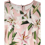 Dolce & Gabbana Pink Lily Print Viscose Round Neck Blouse Top TSH87611-42