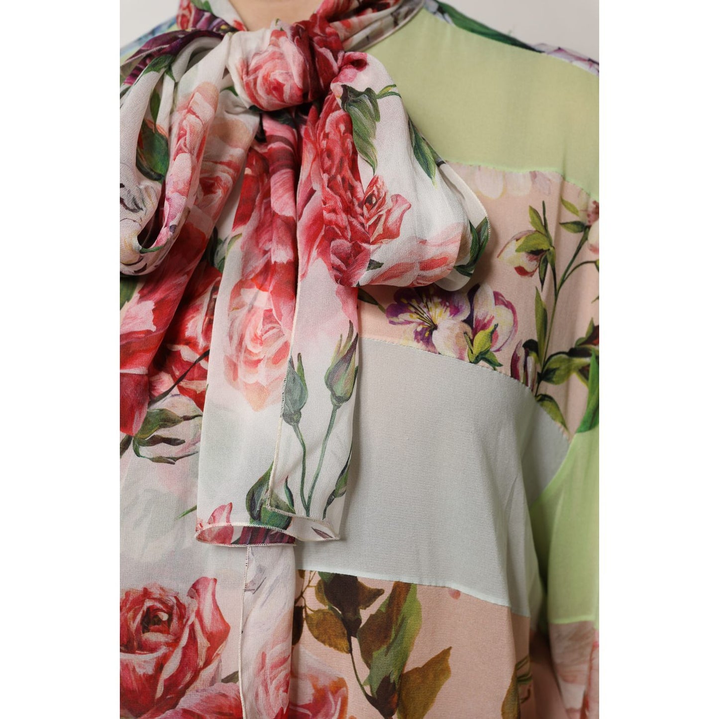 Dolce & Gabbana Multicolor Floral Patchwork Long Sleeves Top