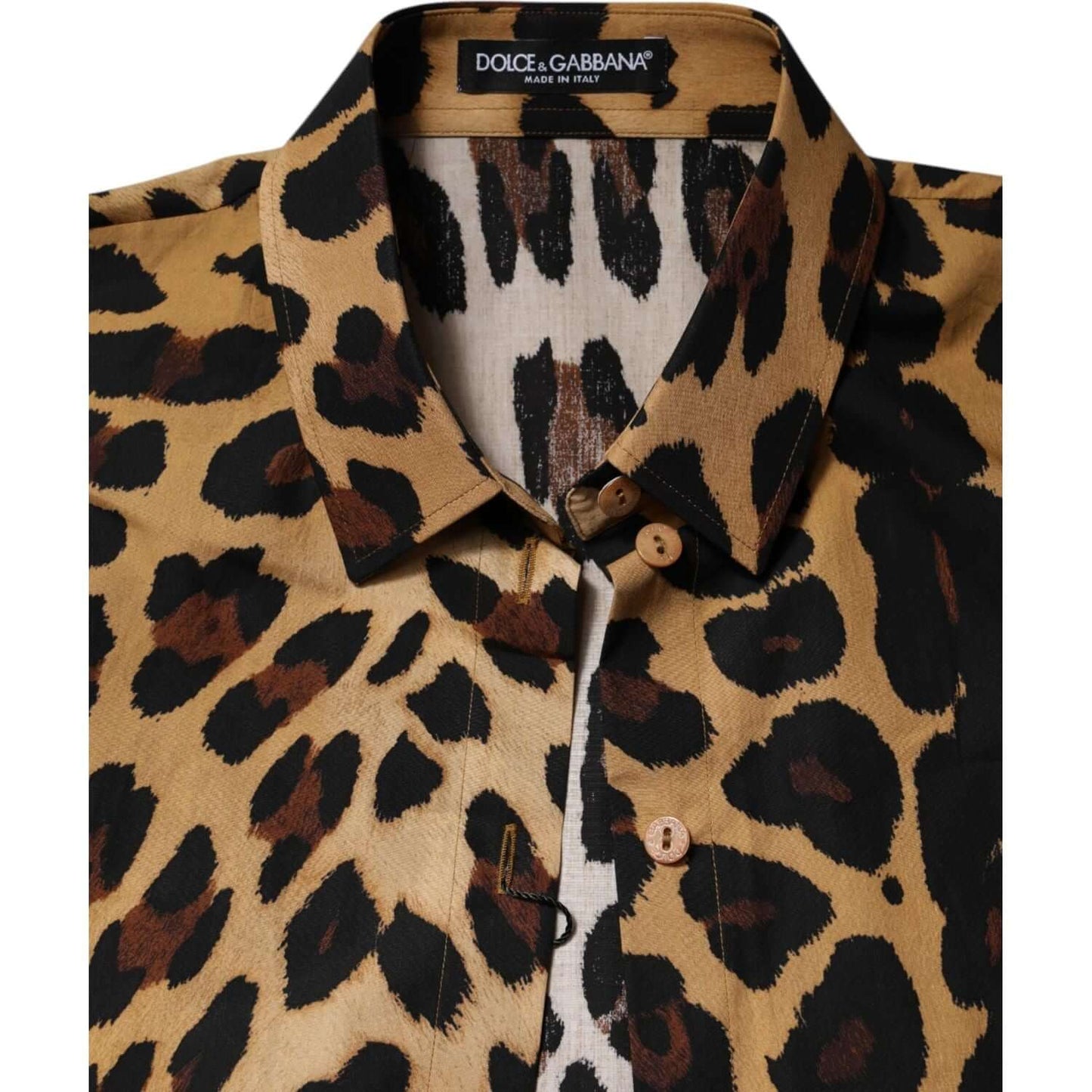 Dolce & Gabbana Brown Leopard Short Sleeve Collared Polo Top TSH878619-44