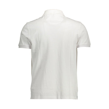 Back view of North Sails White Cotton Men Polo Shirt showcasing design and fabric.