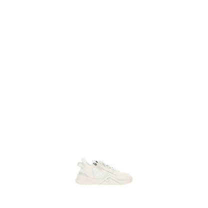 Fendi White Calf Leather Bos Taurus Athletic Sneakers