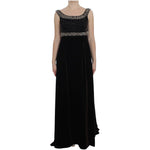 Dolce & Gabbana Brown Velvet Crystal Sheath Gown Dress NOC10135-1