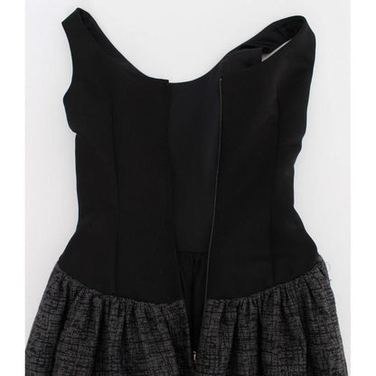 Dolce & Gabbana Black Gray Sheath Gown Full Length Dress