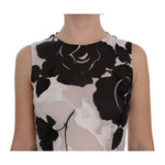 Dolce & Gabbana Black White Floral Silk Sheath Gown Dress NOC10142-1