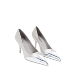 Prada Satin And Metallic Silver Leather Pumps 1I968N_049_F0D32