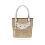Balenciaga Le City small straw Shoulder Bag BA8288882ABRY9290BB