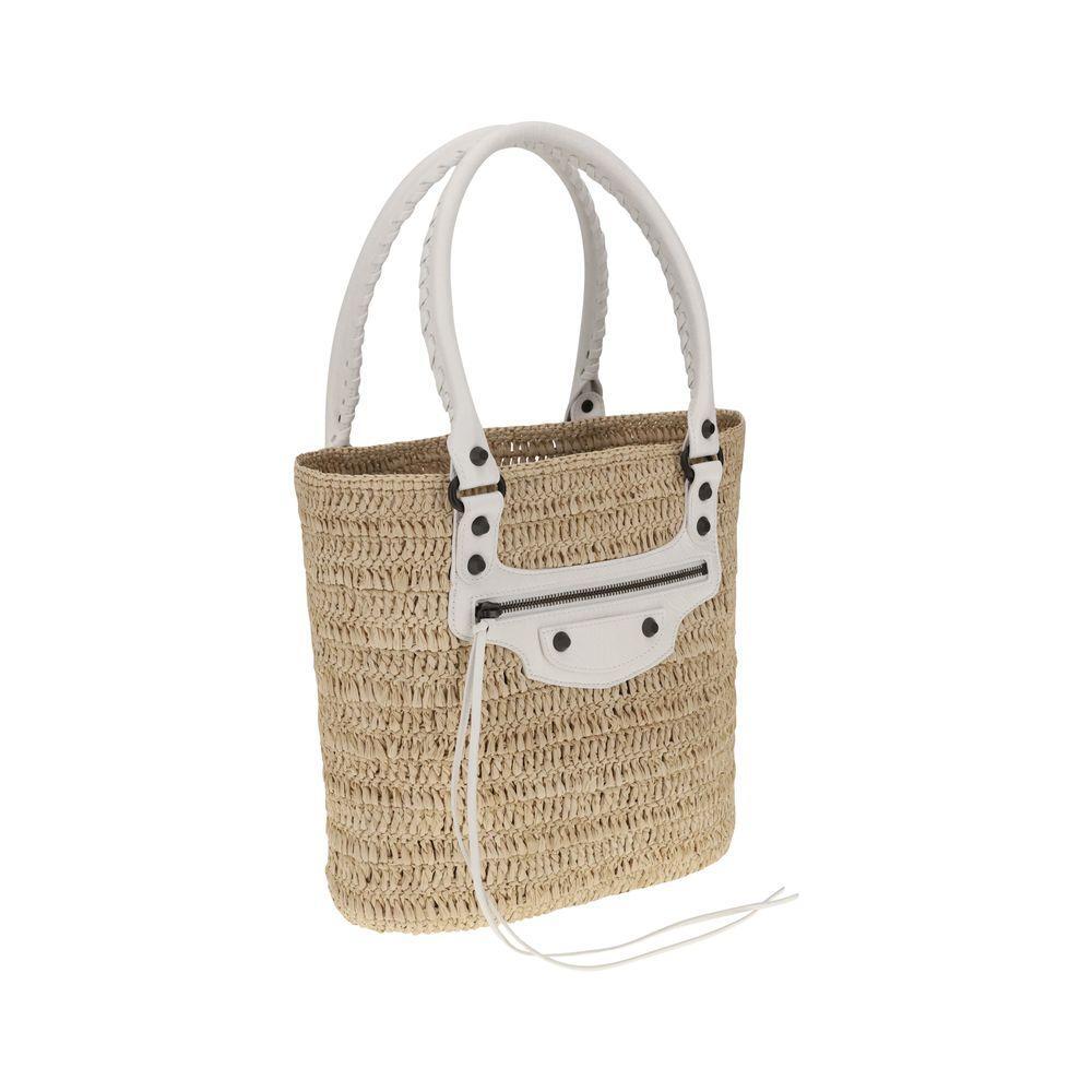 Balenciaga Le City small straw Shoulder Bag BA8288882ABRY9290BB