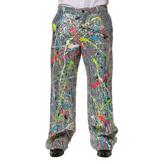 Dolce & Gabbana Multicolor Sequined Embellished Pants PAN76432-46