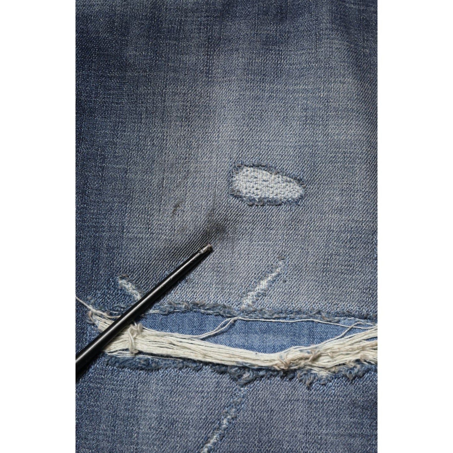 Dolce & Gabbana Blue Washed Tattered Cotton Men Jeans