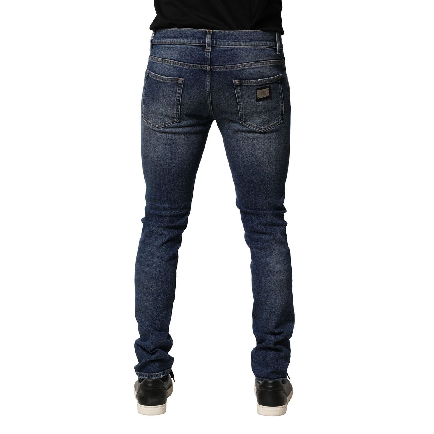 Dolce & Gabbana Blue Washed Skinny Cotton Denim Jeans