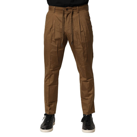 Dolce & Gabbana Brown Cotton Chino Mid Waist Men Pants PAN76465-48