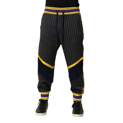 Dolce & Gabbana Multicolor Stripes Wool Jogger Pants