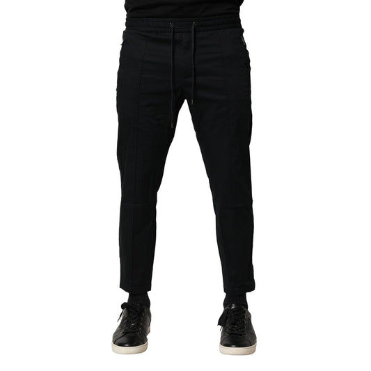 Dolce & Gabbana Black Cotton Mid Waist Jogger Pants PAN76471-46