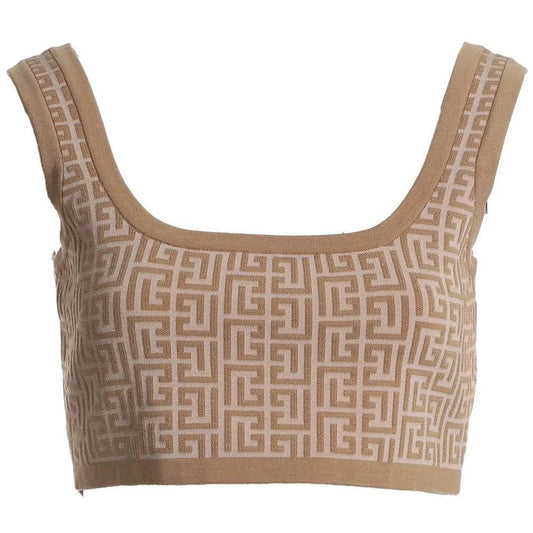 Balmain Beige Wool Tops & T-Shirt BA-15442-IT40|S