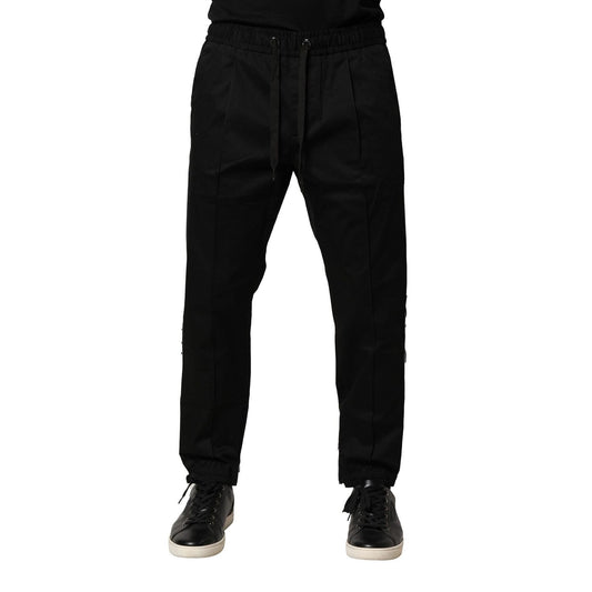 Dolce & Gabbana Black Cotton Mid Waist Jogger Pants PAN76475-50
