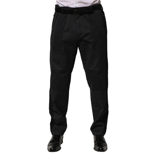 Dolce & Gabbana Black Cotton Dress Slim Formal Pants PAN76479-44