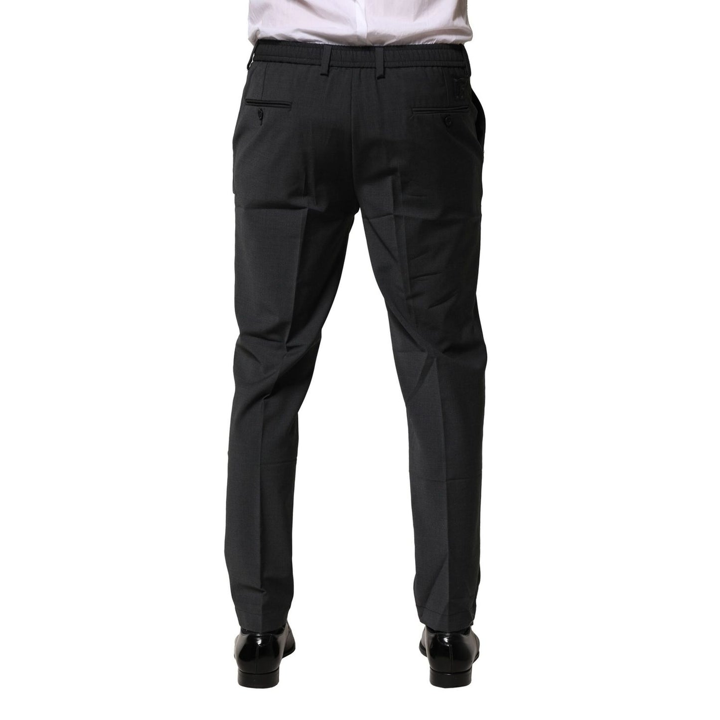 Dolce & Gabbana Black Wool Dress Slim Formal Pants
