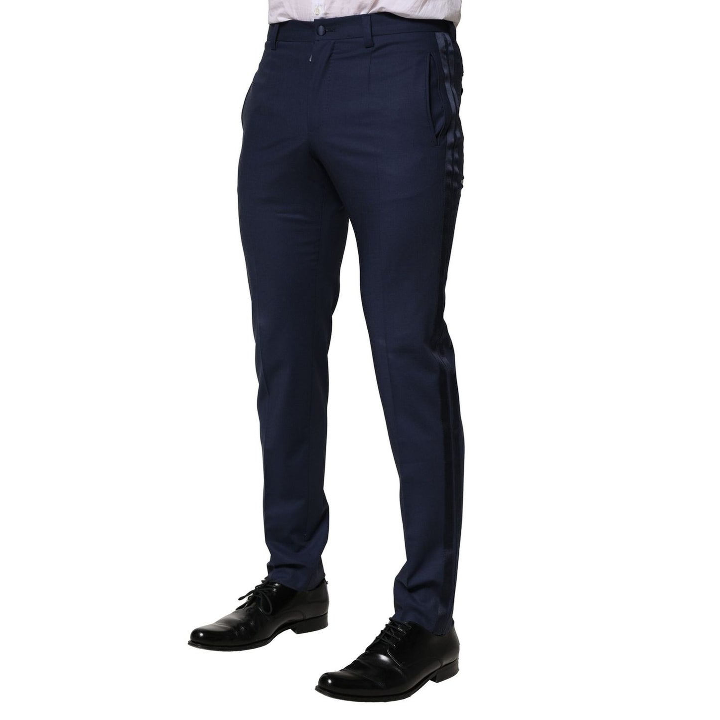 Dolce & Gabbana Dark Blue Wool Dress Formal Pants