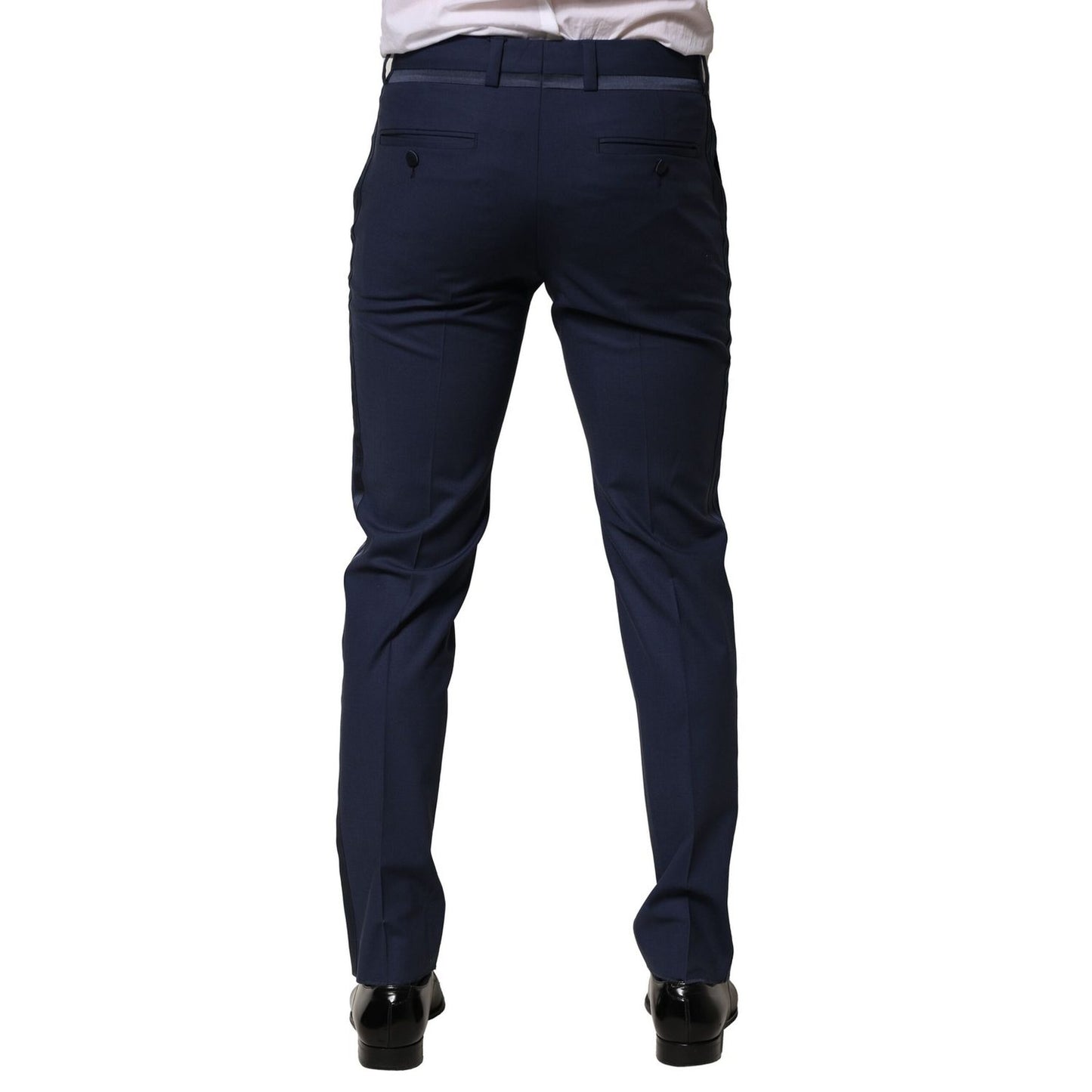 Dolce & Gabbana Dark Blue Wool Dress Formal Pants