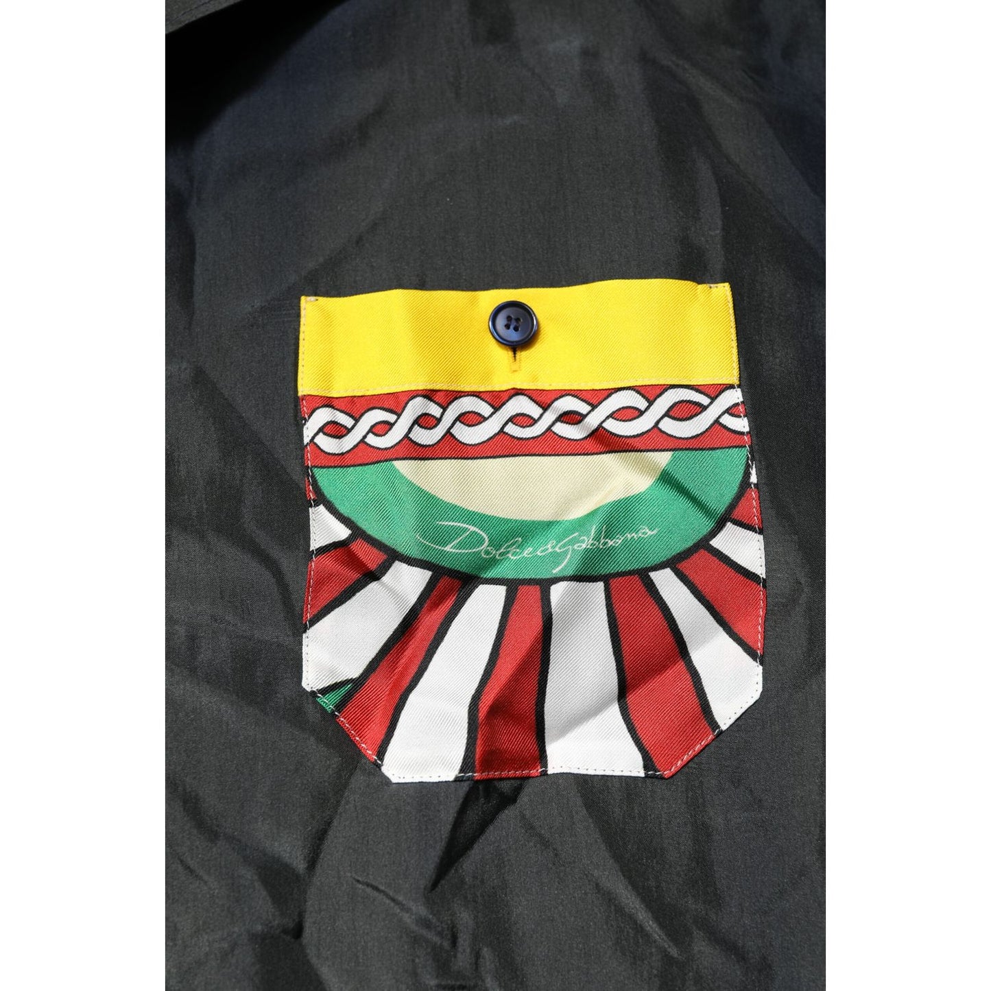 Dolce & Gabbana Black Silk Short Sleeves Men Casual Shirt