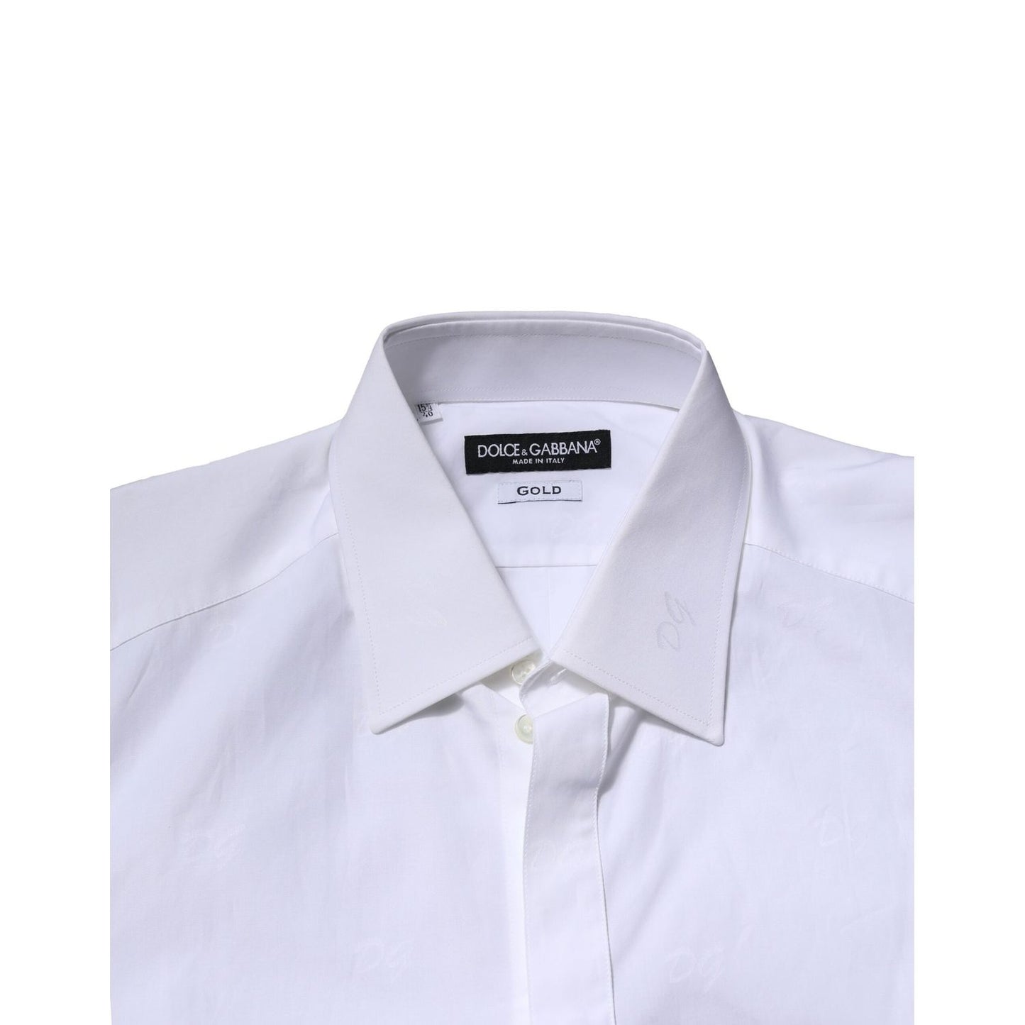 Dolce & Gabbana White GOLD Long Sleeves Dress Formal Shirt