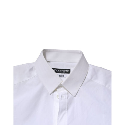 Dolce & Gabbana White MARTINI Long Sleeves Dress Formal Shirt