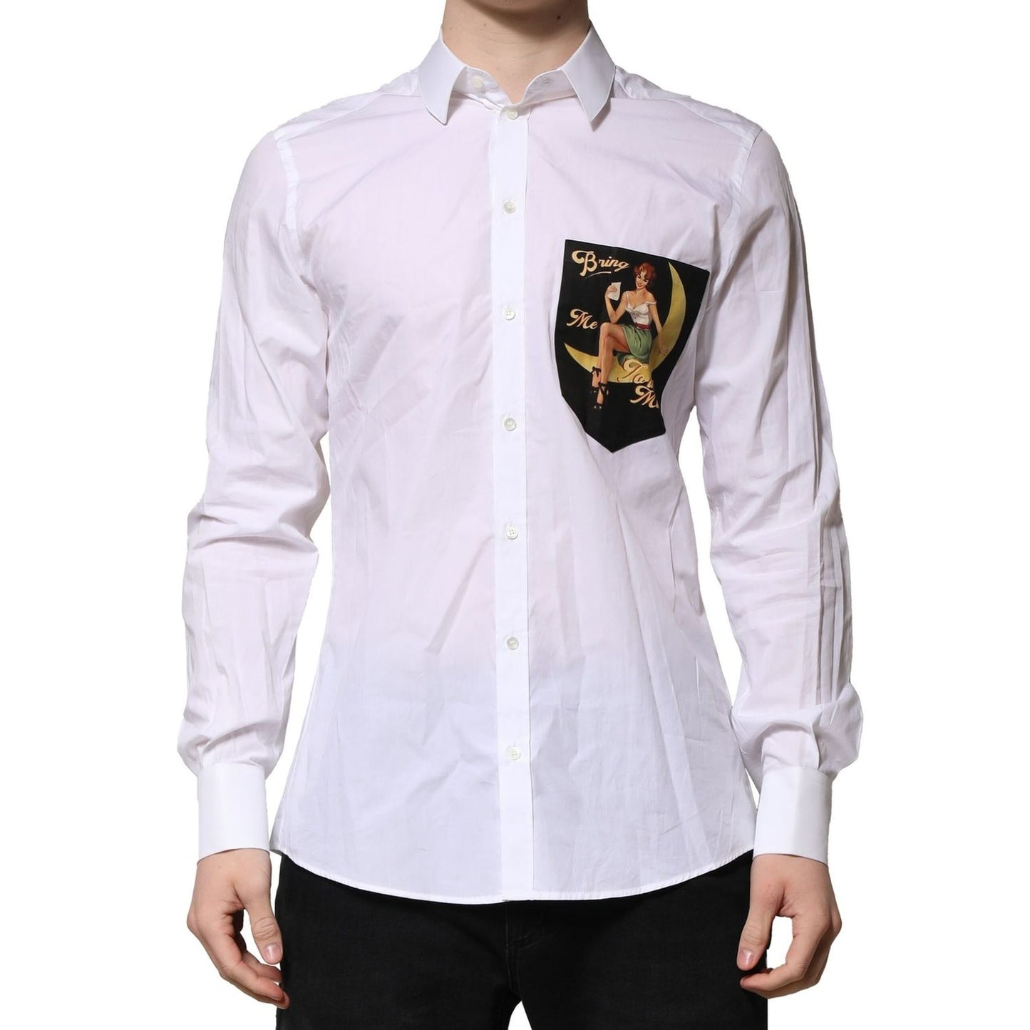 Dolce & Gabbana White MARTINI Long Sleeves Men Formal Shirt