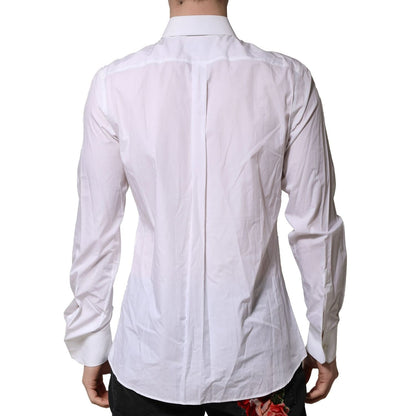 Dolce & Gabbana White MARTINI Long Sleeves Men Formal Shirt