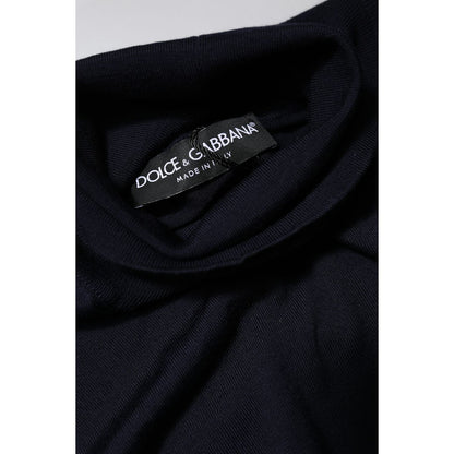 Dolce & Gabbana Blue Long Sleeve Turtleneck Pullover Sweater