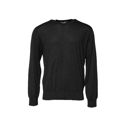 Dolce & Gabbana Gray Long Sleeve Crew Neck Pullover Sweater