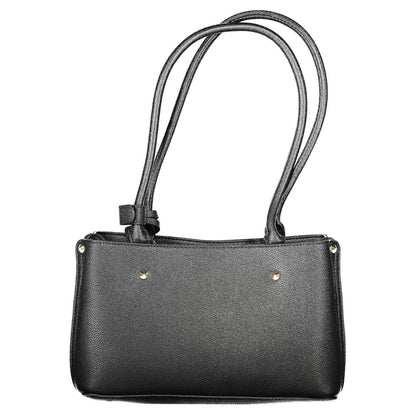 Guess Jeans Black Polyethylene Women Handbag with twin shoulder straps and sleek design for stylish organization.