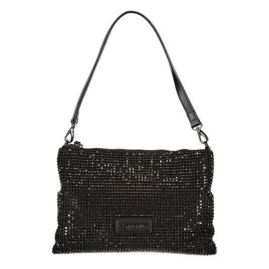 Mario Valentino Black Polyester Women Handbag with Rhinestone Details VA-34742